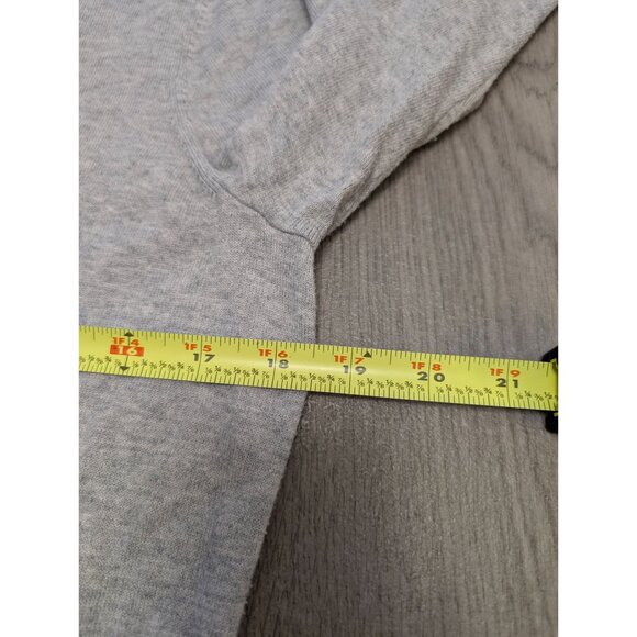 Talbots Petite Light Gray Sweater Heart Tree  Button Shoulder Detail Size LP - Picture 8 of 9